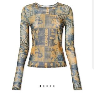 Miaou Blue and Tan Long Sleeve Top